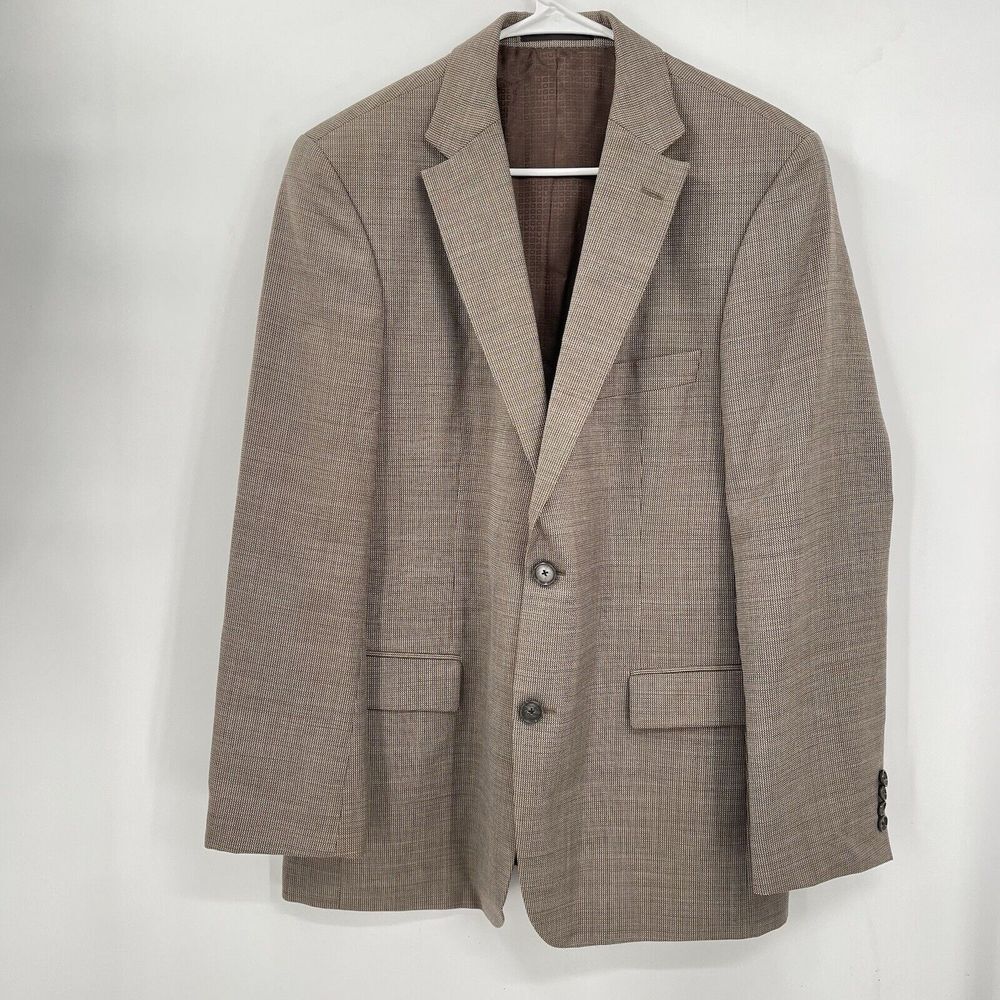 Hugo Boss 40R Blazer Mens Brown Virgin Wool Lanificio Tesse Pasini2 Sport Coat